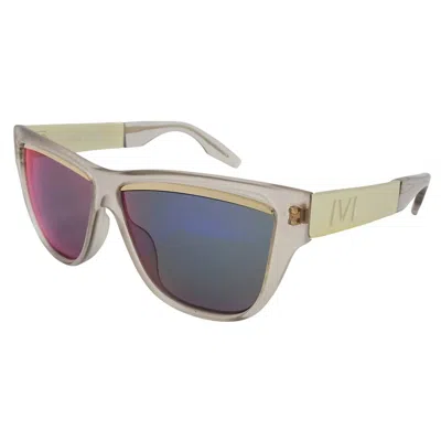 Ivi Vision Women's Dusky Sunglasses In Brushed Champagne / Amethyst Flame Flash Lens In Multi
