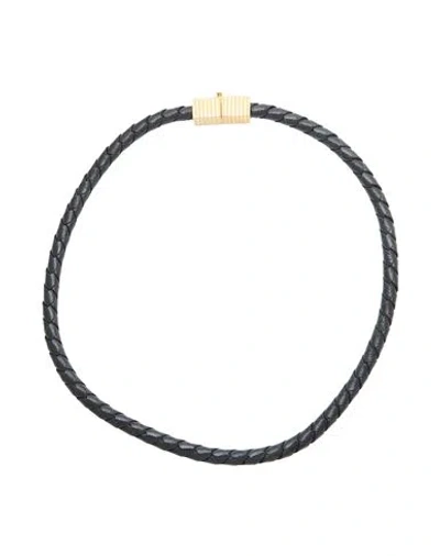 Ivi Woman Necklace Black Size - Leather, 925/1000 Silver