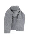 Ivir Classic Rectangular Scarf In Medium Grey With Fringed Edges In Gray
