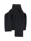 Ivir Solid Black Scarf With Smooth Texture And Neat Finish In Blue