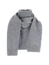 Ivir Classic Rectangular Scarf In Medium Grey With Fringed Edges In Gray