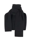 Ivir Solid Black Scarf With Smooth Texture And Neat Finish In Black