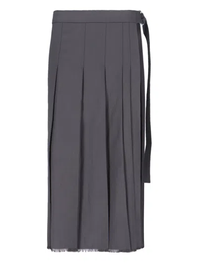 Ivir Wool-blend Mini Skirt For Women In Grey
