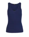 Ivko Knit Ribbed Tank In Marine In Blue