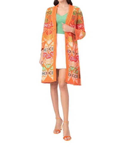 Ivko Retro Jacquard Summer Coat In Peach In Pink | ModeSens