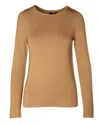 Ivko Women's Boat Neck T-shirt In Camel In Multi