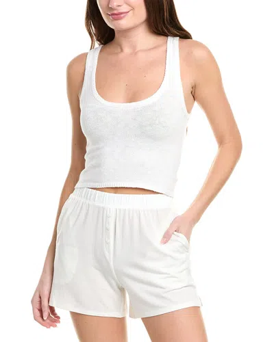 Ivl Collective Boucle Scoop Neck Tank In White