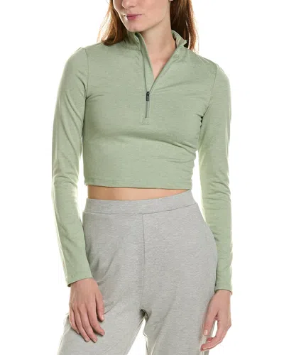 Ivl Collective Cropped 1/2-zip Pullover In Green