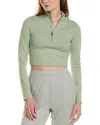 Ivl Collective Cropped 1/2-zip Pullover In Green