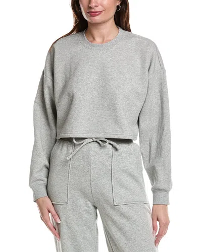 Ivl Collective Cropped Crewneck Sweatshirt In Grey