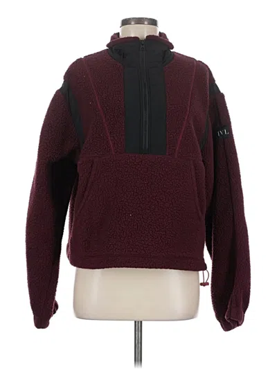 Pre-owned Ivl Collective Fleece Jacket In Burgundy