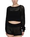 IVL COLLECTIVE KNIT MESH CROPPED PULLOVER