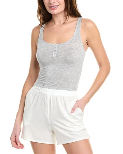 Ivl Collective Rib Lounge Tank In Grey