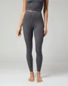 Ivl Collective Rib Snap Front Leggings In Charcoal