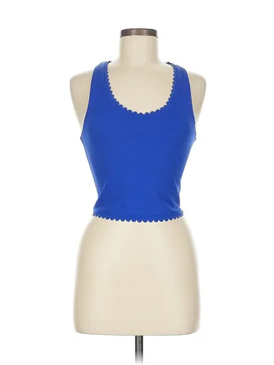 Pre-owned Ivl Collective Tank Top Blue Halter Neckline Tops