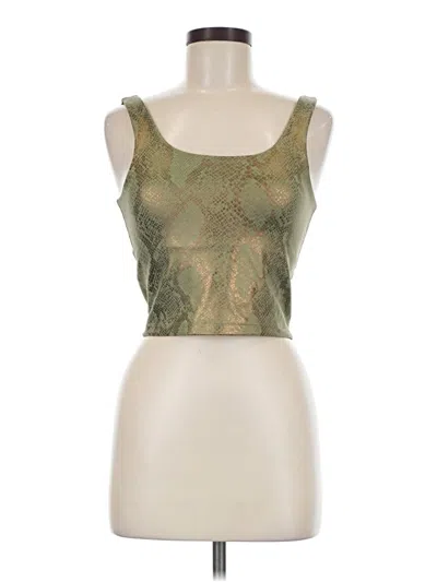 Pre-owned Ivl Collective Tank Top Green Strapless Neckline Tops