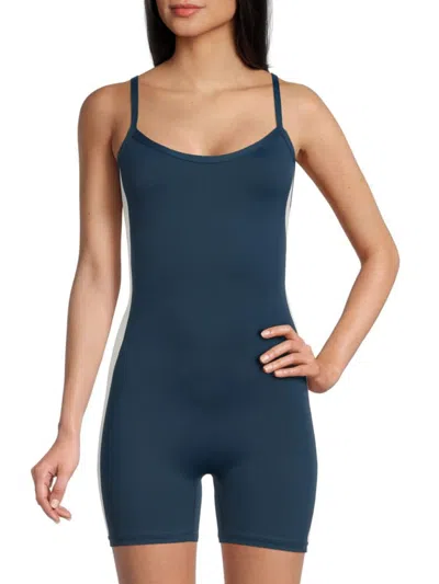 Ivl Women's Colorblocked Performance Romper In Navy White