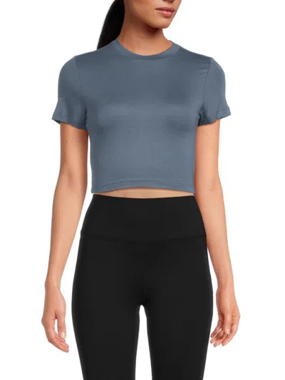 Ivl Women's Heathered Slim Fit Crop Top In Cocoa