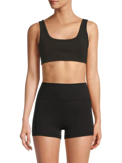 Ivl Women's Logo Embroidery Sports Bra In Jet Black