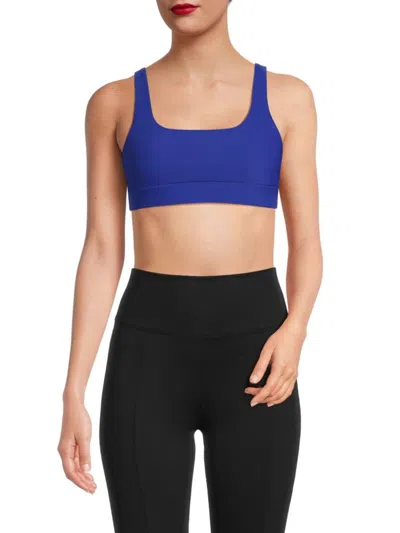 Ivl Women's Ribbed Twisted Sports Bra In Surf The Wave
