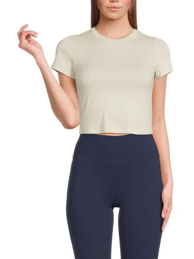 Ivl Women's Solid Slim Fit T-shirt In Cream