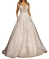 Ivoire By Kitty Chen Aimee A-line Tulle Dress In Ivory/toffee In Multi