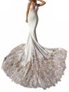 Ivoire By Kitty Chen Azaria Lined Sheer Dress In Ivory/khaki/toffee In White