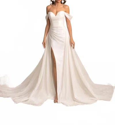 Ivoire By Kitty Chen Bellamy Blue Wedding Dress In Ivory In Beige