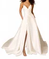 Ivoire By Kitty Chen Flora All Over Satin Dress In Ivory In White