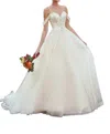 Ivoire By Kitty Chen Khalessi Beaded Ball Gown In Ivory In White