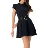 Ivonne A-line Short Dress In Blue