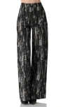 Ivonne Abstract Print Wide-leg Jeans In Black