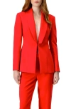 Ivonne Blazer With Shawl Lapel In Red