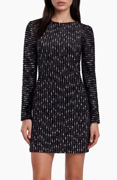 Ivonne Boat Neck Sparkle Knit Bodycon Dress In Blue
