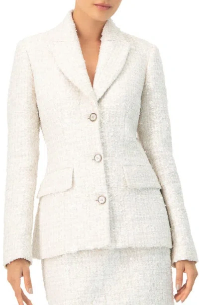 Ivonne Breasted Blazer With Three Buttons In White