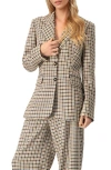Ivonne Checked Two Button Blazer In Brown