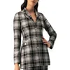 Ivonne Checkered Three Button Blazer In Black