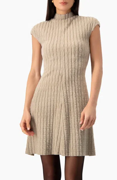 Ivonne Chic Cable-knit A-line Dress In Brown