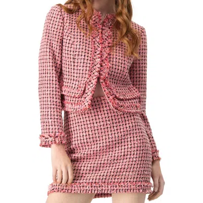 Ivonne Classic Tweed Jacket In Red