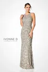 Ivonne D 221d55 Fitted Long Formal Beaded Evening Dress