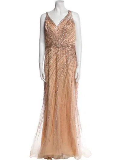 Pre-owned Ivonne D Cowl Neck Long Dress In Multi