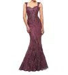 Ivonne D Embroidered Sleeveless Gown In Bronze
