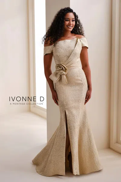 Ivonne D Id1204 Mermaid Long Formal Evening Dress In Gold