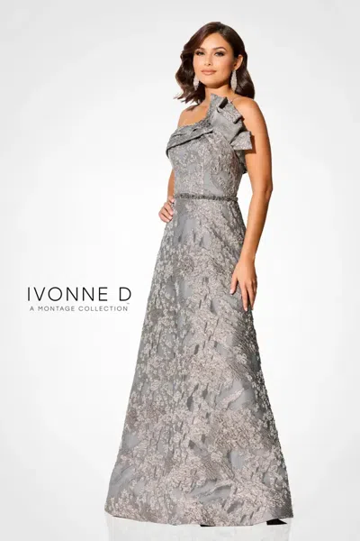 Ivonne D Id304 Long Formal A Line Evening Gown In Brown