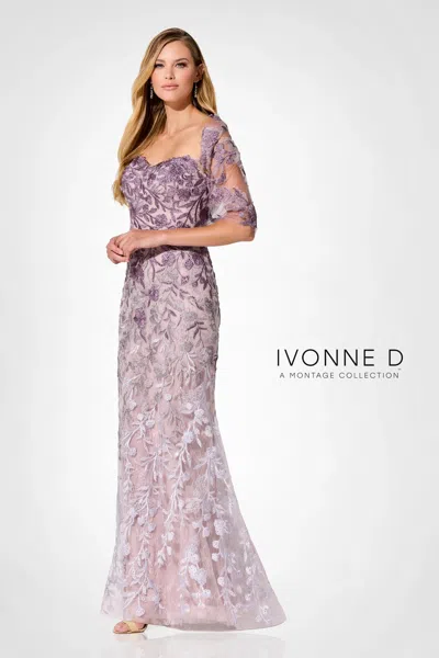 Ivonne D Id316 Mermaid Lace Long Formal Evening Dress In Gray