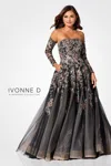 Ivonne D Id327 Long Floral Sequin Formal Evening Dress In Multi