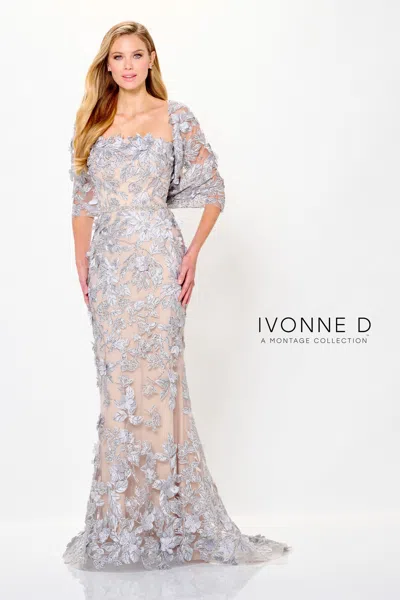 Ivonne D Id6205 Beaded Long Mermaid Formal Evening Dress In Multi