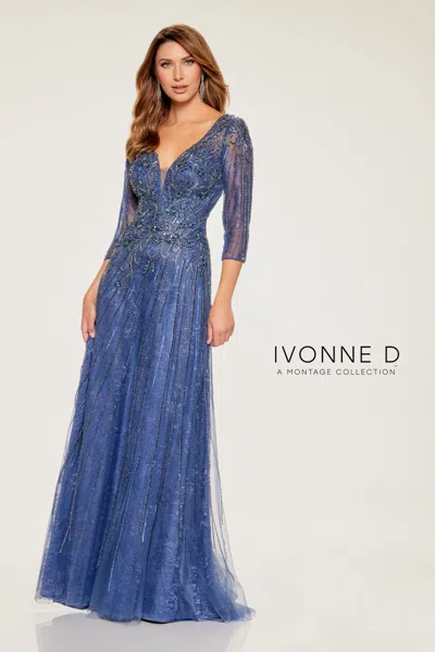 Ivonne D Id808 Long Formal Mother Of The Bride Evening Dress In Purple