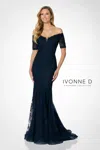 Ivonne D Id925 Beaded Mermaid Formal Long Evening Dress In Blue