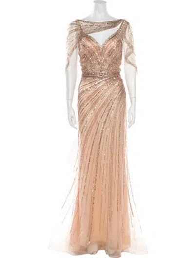 Pre-owned Ivonne D Patterned Long Dress W/ Tags In Neutrals